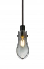 Besa Lighting 1TT-WISHSM-BK - Besa, Wish Stem Pendant, Smoke/Clear, Black Finish, 1x40W E12 Base