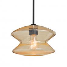 Besa Lighting 1TT-ZENGD-BK - Besa, Zen Stem Pendant, Gold Bubble, Black Finish, 1x60W Medium Base