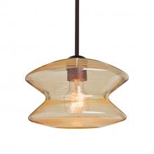 Besa Lighting 1TT-ZENGD-BR-L - Besa, Zen Stem Pendant, Gold Bubble, Bronze Finish, 1x60W Medium Base, 15Ft. Cord