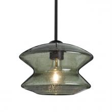 Besa Lighting 1TT-ZENMS-BK - Besa, Zen Stem Pendant, Moss Bubble, Black Finish, 1x60W Medium Base