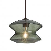 Besa Lighting 1TT-ZENMS-BR-L - Besa, Zen Stem Pendant, Moss Bubble, Bronze Finish, 1x60W Medium Base, 15Ft. Cord