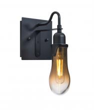 Besa Lighting 1WG-WISHAM-EDIL-BK - Besa Wish Wall, Amber/Clear, Black, 1x8W LED Filament