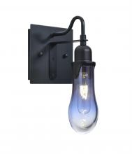 Besa Lighting 1WG-WISHBL-BK - Besa Wish Wall, Blue/Clear, Black, 1x60W Medium base