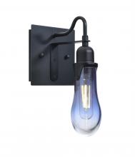 Besa Lighting 1WG-WISHBL-EDIL-BK - Besa Wish Wall, Blue/Clear, Black, 1x8W LED Filament