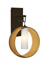 Besa Lighting 1WP-PLATOAM-BR - Besa, Plato Wall Pendant, Amber/Opal, Bronze Finish, 1x60W Medium Base