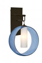 Besa Lighting 1WP-PLATOBL-BR - Besa, Plato Wall Pendant, Blue/Opal, Bronze Finish, 1x60W Medium Base