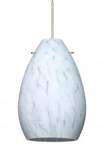 Besa Lighting 1XC-171319-LED-SN-L - Besa Pendant Pera 6 Satin Nickel Carrera 1x5W LED, 15Ft. Cord