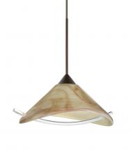 Besa Lighting 1XC-181305-LED-BR-L - Besa Pendant Hoppi Bronze Mocha/Clear 1x3W LED, 15Ft. Cord