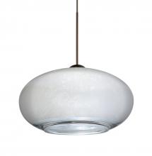 Besa Lighting 1XC-2492SF-LED-BR-L - Besa Pendant Brio 7 Bronze Silver Foil 1x6W LED, 15Ft. Cord