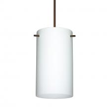 Besa Lighting 1XC-440407-LED-BR-L - Besa Stilo 7 Pendant Opal Matte Bronze 1x5W LED, 15Ft. Cord