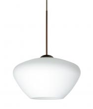 Besa Lighting 1XC-541007-BR-L - Besa Pendant Peri Bronze Opal Matte 1x50W MAX GY6.35 Base, 15Ft. Cord
