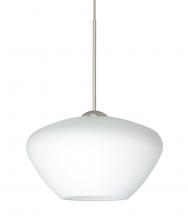 Besa Lighting 1XC-541007-LED-SN-L - Besa Pendant Peri Satin Nickel Opal Matte 1x5W LED, 15Ft. Cord