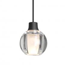 Besa Lighting 1XC-BOCA3CL-BK - Besa Boca 3 Pendant, Clear, Black Finish, 1xMAX GY6.35 Base