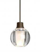 Besa Lighting 1XC-BOCA3CL-BR-L - Besa, Boca 3 Cord Pendant, Clear, Bronze Finish, 1xMAX GY6.35 Base, 15Ft. Cord