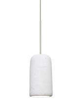 Besa Lighting 1XC-GLIDEWH-LED-SN-L - Besa Glide Cord Pendant, White, Satin Nickel Finish, 1x2W LED, 15Ft. Cord