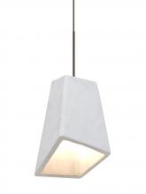 Besa Lighting 1XC-SKIPWH-LED-BR-L - Besa Skip Cord Pendant, White, Bronze Finish, 1x9W LED, 15Ft. Cord
