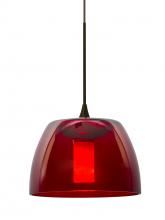 Besa Lighting 1XC-SPURRD-BR - Besa Spur Cord Pendant, Red, Bronze Finish, 1xMAX GY6.35 Base
