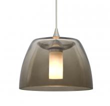 Besa Lighting 1XC-SPURSM-SN-L - Besa Spur Cord Pendant, Smoke, Satin Nickel Finish, 1xMAX GY6.35 Base, 15Ft. Cord
