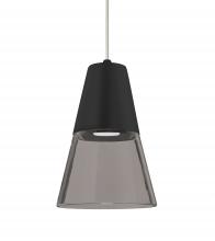 Besa Lighting 1XC-TIMO6BS-LED-SN-L - Besa, Timo 6 Cord Pendant, Smoke/Black, Satin Nickel Finish, 1x9W LED, 15Ft. Cord
