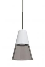 Besa Lighting 1XC-TIMO6WS-LED-BR - Besa, Timo 6 Cord Pendant,Smoke/White, Bronze Finish, 1x9W LED