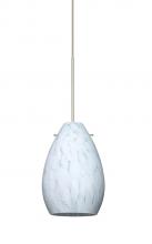 Besa Lighting 1XT-171319-LED-SN-L - Besa Pendant Pera 6 Satin Nickel Carrera 1x5W LED, 15Ft. Cord
