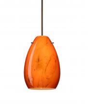 Besa Lighting 1XT-1713HB-LED-BR-L - Besa Pendant Pera 6 Bronze Habanero 1x5W LED, 15Ft. Cord