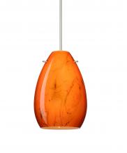 Besa Lighting 1XT-1713HB-LED-SN-L - Besa Pendant Pera 6 Satin Nickel Habanero 1x5W LED, 15Ft. Cord