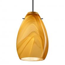 Besa Lighting 1XT-1713HN-BK - Besa Pendant Pera 6, Black Finish, Honey 1x50W MAX GY6.35 Base