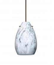 Besa Lighting 1XT-1713MG-BR-L - Besa Pendant Pera 6 Bronze Marble Grigio 1x50W MAX GY6.35 Base, 15Ft. Cord