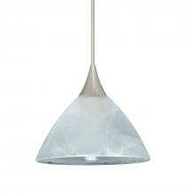 Besa Lighting 1XT-174352-SN-L - Besa Pendant Domi Satin Nickel Marble 1x50W MAX GY6.35 Base, 15Ft. Cord