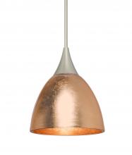 Besa Lighting 1XT-1758CF-SN-L - Besa Divi Pendant, Copper Foil, Satin Nickel, 1x50W MAX GY6.35 Base, 15Ft. Cord
