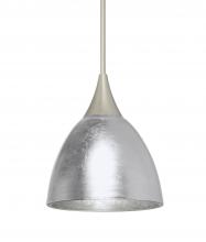 Besa Lighting 1XT-1758SF-SN-L - Besa Divi Pendant, Silver Foil, Satin Nickel, 1x50W MAX GY6.35 Base, 15Ft. Cord