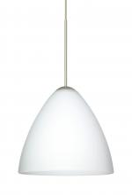 Besa Lighting 1XT-177907-LED-SN-L - Besa Pendant Mia Satin Nickel Opal Matte 1x5W LED, 15Ft. Cord