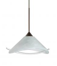 Besa Lighting 1XT-181304-LED-BR-L - Besa Pendant Hoppi Bronze Marble/Clear 1x3W LED, 15Ft. Cord