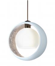 Besa Lighting 1XT-4293SF-LED-BR-L - Besa Pendant Pogo Bronze White/Inner Silver 1x5W LED, 15Ft. Cord