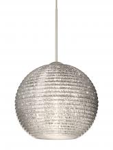 Besa Lighting 1XT-4615GL-LED-SN-L - Besa Pendant Kristall 6 Satin Nickel Glitter 1x5W LED, 15Ft. Cord