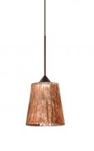 Besa Lighting 1XT-5125CF-BR - Besa Pendant Nico 4 Bronze Stone Copper Foil 1x35W MAX GY6.35 Base