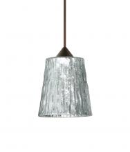Besa Lighting 1XT-5125SF-BR-L - Besa Pendant Nico 4 Bronze Stone Silver Foil 1x35W MAX GY6.35 Base, 15Ft. Cord