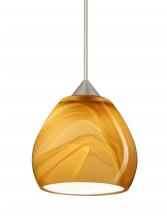 Besa Lighting 1XT-5605HN-LED-SN-L - Besa Pendant Tay Tay Satin Nickel Honey 1x5W LED, 15Ft. Cord