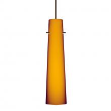 Besa Lighting 1XT-567480-BR-277 - Besa Camino Pendant Bronze Amber Matte 1x50W MAX GY6.35 Base, 277V