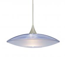 Besa Lighting 1XT-6294BL-SN-L - Besa Pendant Spazio Satin Nickel Blue/Frost 1x50W MAX GY6.35 Base, 15Ft. Cord