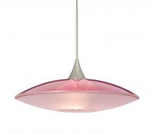Besa Lighting 1XT-6294RD-SN-L - Besa Pendant Spazio Satin Nickel Red/Frost 1x50W MAX GY6.35 Base, 15Ft. Cord