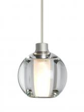 Besa Lighting 1XT-BOCA5CL-SN-L - Besa, Boca 5 Cord Pendant, Clear, Satin Nickel Finish, 1x35W MAX GY6.35 Base, 15Ft. Cord