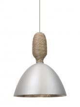 Besa Lighting 1XT-CREED-LED-SN-L - Besa Creed Cord Pendant, Satin Nickel With Silver Reflector, Satin Nickel Finish, 1x9