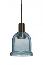 Besa Lighting 1XT-KIBABL-LED-BR - Besa, Kiba Cord Pendant, Blue Bubble, Bronze Finish, 1x3W LED