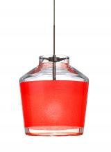Besa Lighting 1XT-PIC6RD-BR-L - Besa Pendant Pica 6 Bronze Red Sand 1x50W MAX GY6.35 Base, 15Ft. Cord
