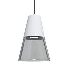 Besa Lighting 1XT-TIMO6WC-LED-BK - Besa Timo 6 Pendant, Clear/White, Black Finish, 1x9W LED