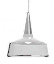 Besa Lighting 1JT-BARON10WH-SN - Besa, Baron 10 Cord Pendant, White/Clear, Satin Nickel Finish, 1x60W Medium base