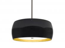 Besa Lighting 1KT-POGOGF-LED-BR - Besa Pogo Stem Pendant, Black/Inner Gold Foil, Bronze, 3x11W LED