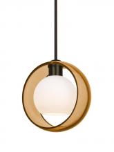 Besa Lighting 1TT-MANAAM-BR - Besa Mana Pendant, Amber/Opal, Bronze Finish, 1x60W Medium Base